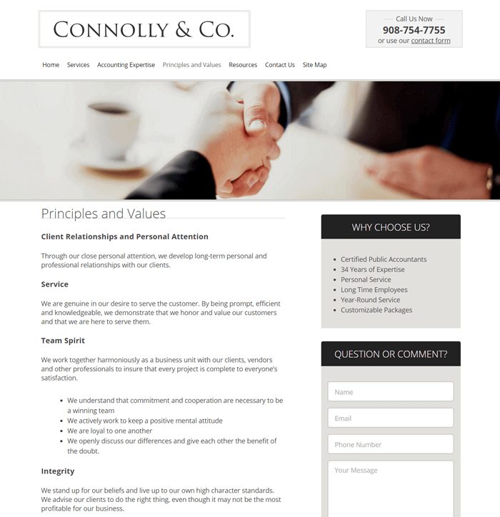 Connolly and Company – Principles and Values