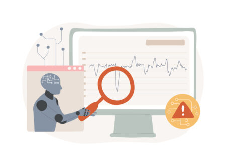 AI-Anomaly Detection abstract concept vector illustration. Data Analysis. Detect and flag unusual data patterns or anomalies for further investigation. AI Technology. abstract metaphor.